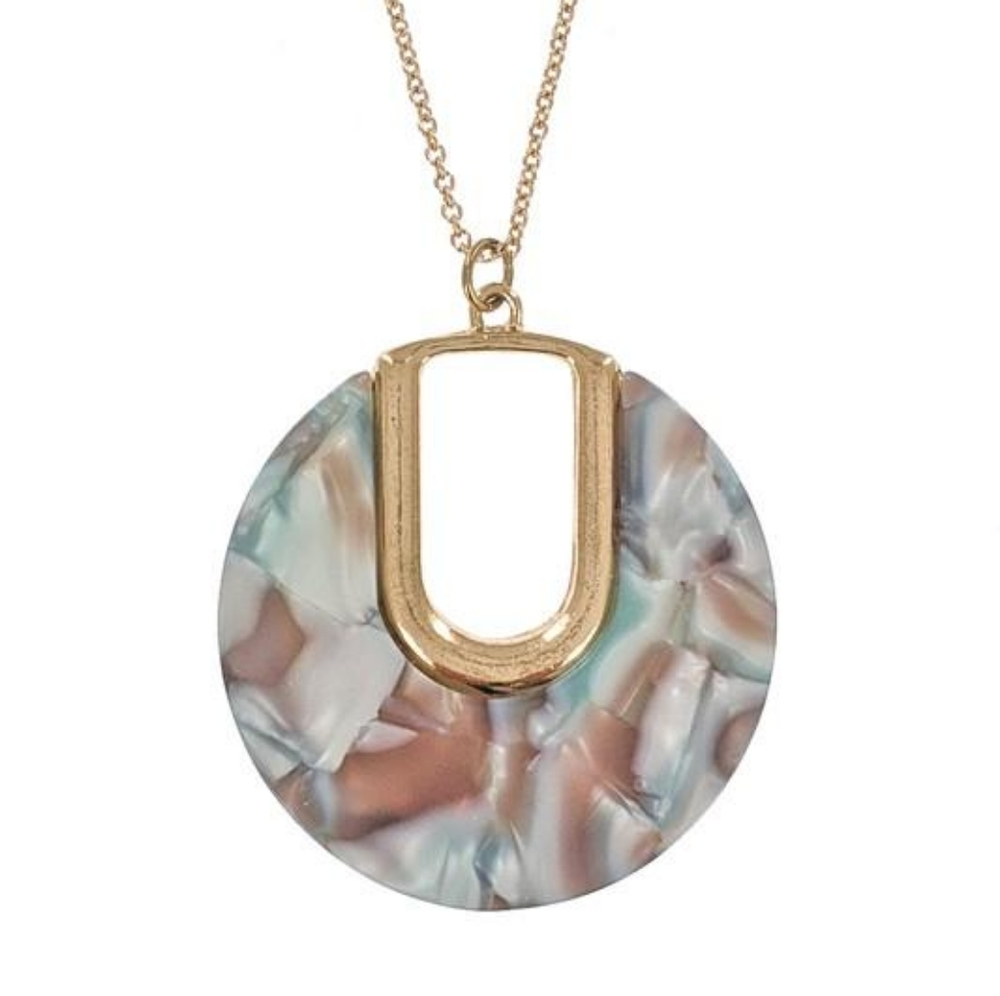 Round Resin Charm Necklace